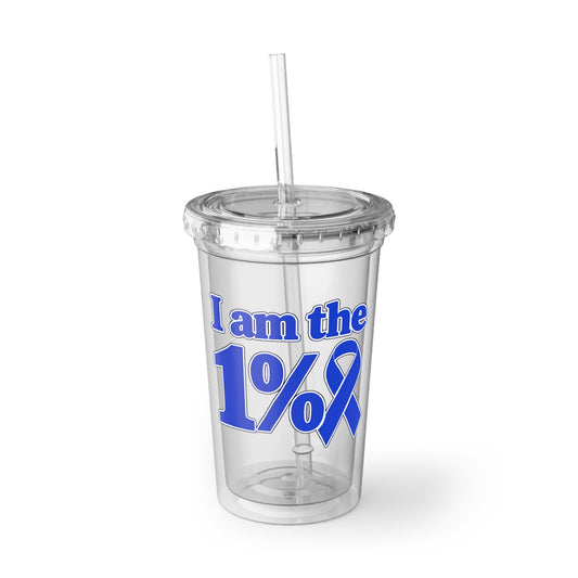 I Am the 1% Blue Ribbon Acrylic Tumbler